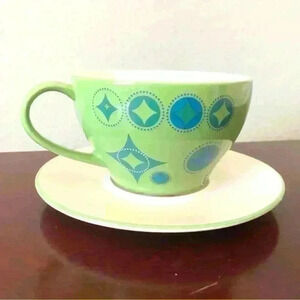 Starbucks Holiday Elf Christmas Stocking 2006 Coffee Mug Tea Cup Matching Plate